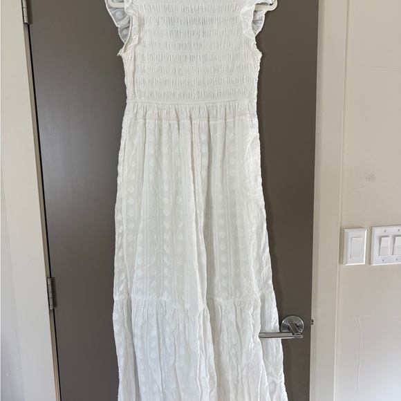 Anthropologie White Textured Midi Dress - Picture 3 of 3